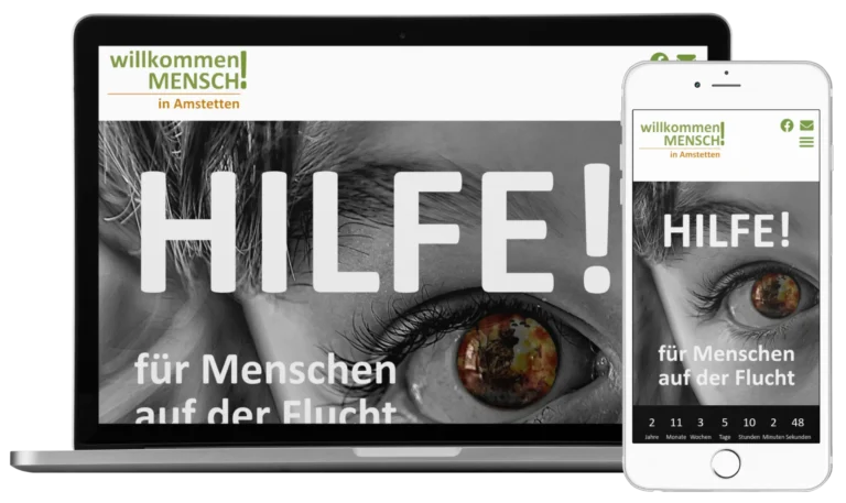 Mockup Willkommen Mensch in Amstetten
